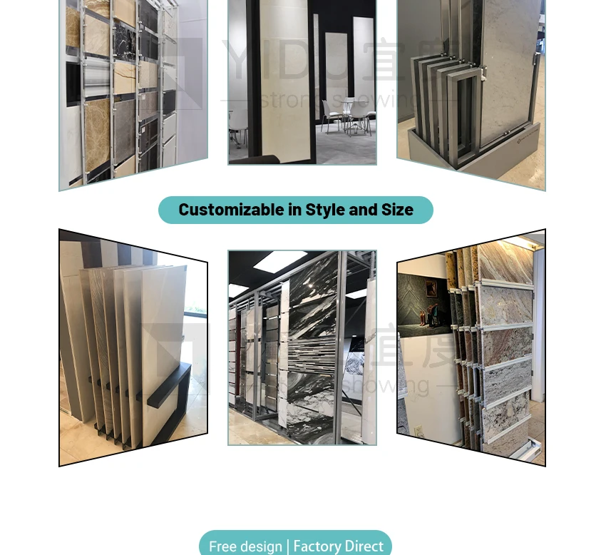 Modular Shutter Sample Rack Design Customized Double Sided Sliding Modular Thick Frame Marble Sample Rack ...