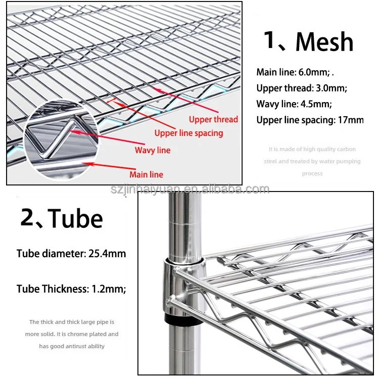 48 X 18 X 72 Inch Professional 4 Tier Epoxy Coated Shelves Heavy Duty