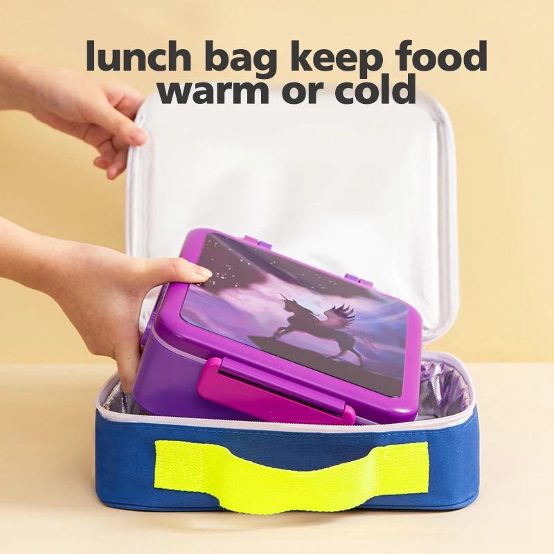 Hot Sale Portable  Food Grade Plastic Insulated Divided Lunch Box Lunch Box for Student Work