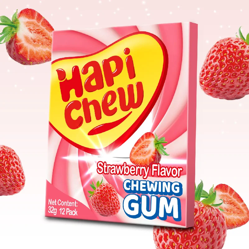 Hapi Chew Brand 12 Count Fruit Mint Xylitol Sweet Sugar Free Halal Chewing Gum