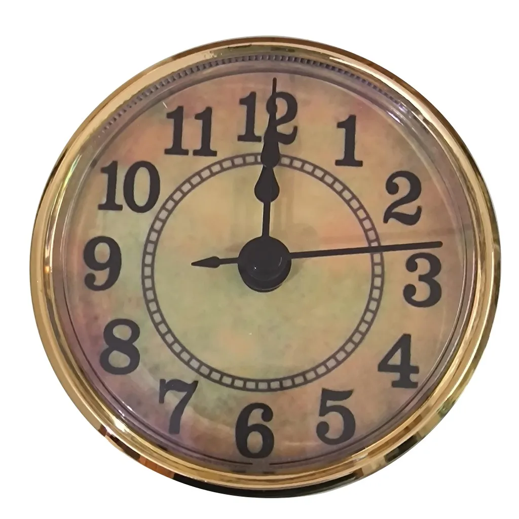 Insert d'horloge en quartz en plastique, rond, miniature, 50 mm, pour horloge intégrée, compatible avec le mécanisme d'horloge de bureau DIY  15