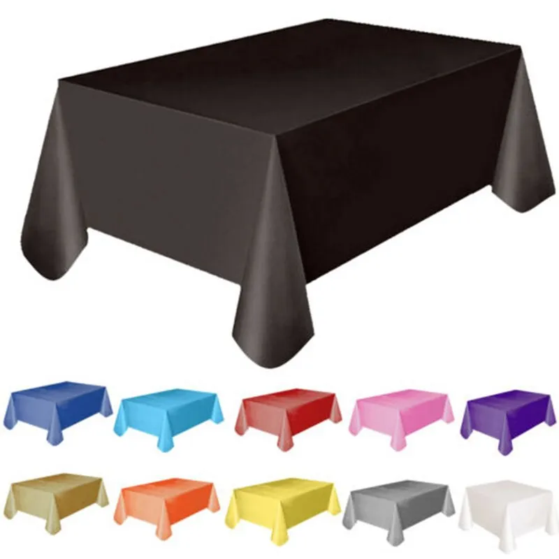 Disposable Rectangular Tablecloth Birthday Party Peva Solid Color 30 Optional Party Decor Tablecloth 3 Silk Thickened Tablecloth