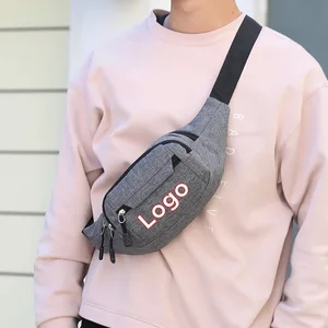 Custom Logo Print Sports Multifunctional Waist Bag Unisex Large Capacity ID Card Holder Chest Pack Phone Storage Zipper Bag