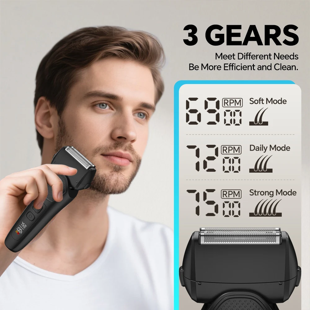 Exclusive USB Household RV Hotel Use Electric Shaver Three Reciprocating Blades Full Body Sideburns Shaving Washing Features supplier