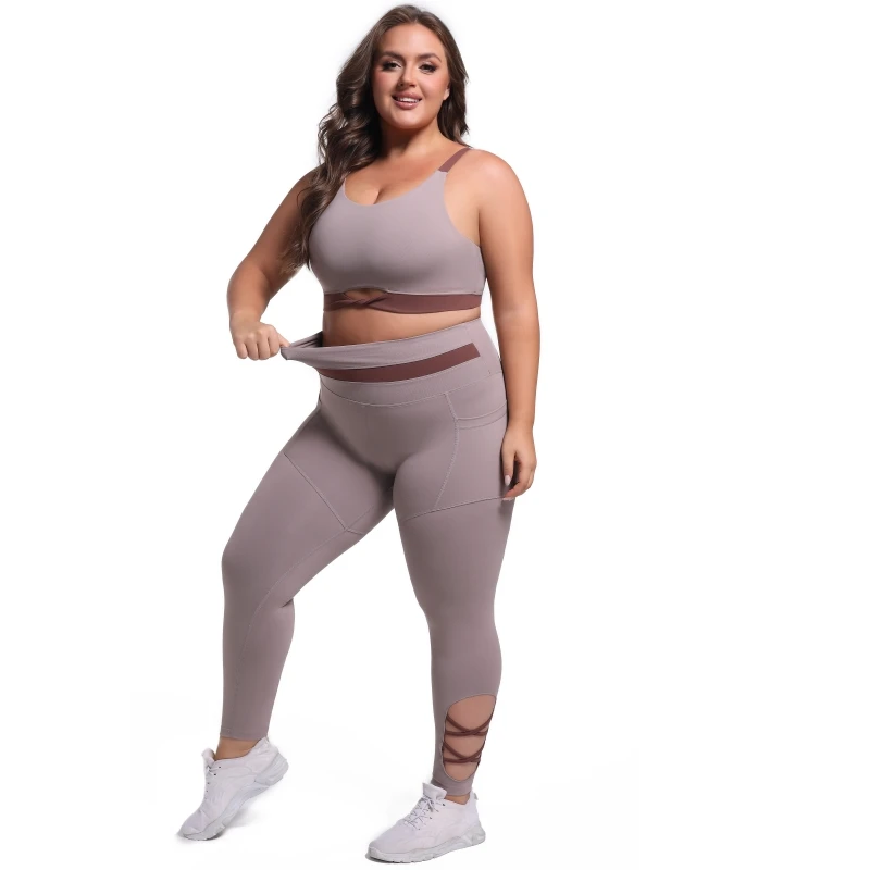 Breathable yoga Sets women 5XL Plus Size sport bra Workout Clothes 2 Pieces Tight Butt Fitness yoga pants Yoga Clothes conjuntos