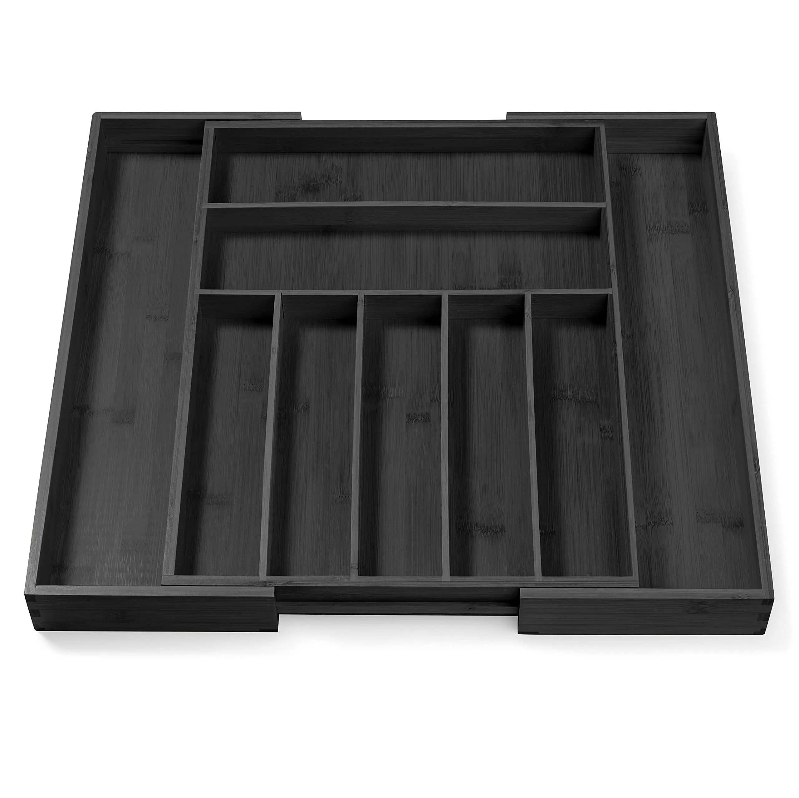 Home Bamboo Silverware Organizer Expandable Kitchen Drawer Organizer