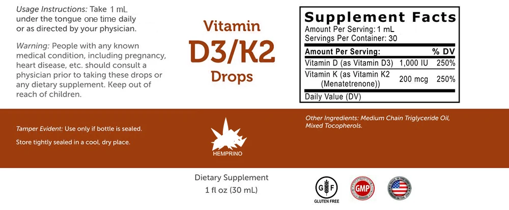 Vitamin D3 & K2 5000 IU Liquid Drops Oil For Support Immune System Vitamins And Supplements