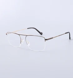 Полуободковая оптическая оправа металлические очки Мужские квадратные очки