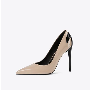 Women's Sexy Pointed Toe Patent Leather black High Heels pump Stilettos Sharp high heels dress Shoes For Women