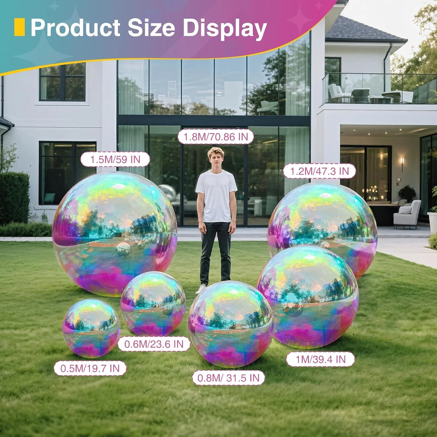 Iridescent Inflatable Mirror Ball US Local in Stock Fast Shipping for Wedding Decor Advertising Inflatables Wedding Dress