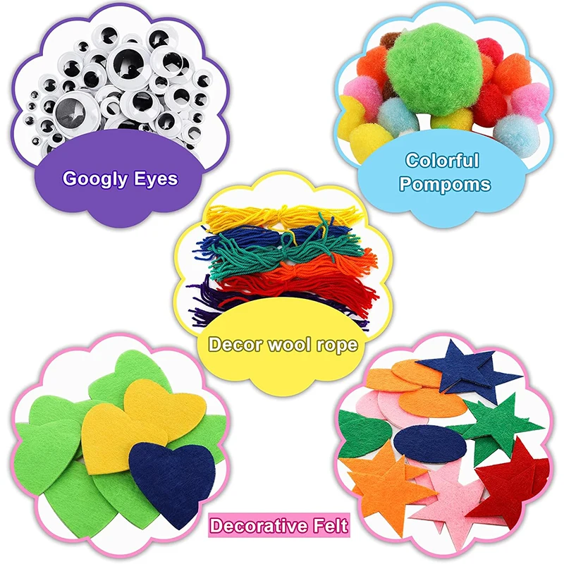 2025 Custom 6Pcs Hand Puppet Making Kit Art DIY Craft Felt Sock Puppet Toys Storytelling Role Play Toy