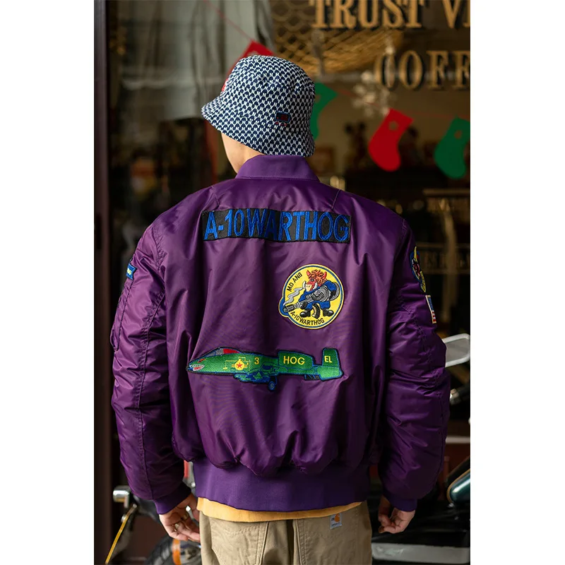 Outdoor Light Warm Custom Nylon Black Winter Satin Varsity Bomber Jackets For Men_voghion.com