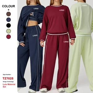 Custom High-Quality Autumn Winter Jogging Sweatshirt Suit Women'S Outdoor Fitness Sportswear Workout Pilates Sport Wear Set