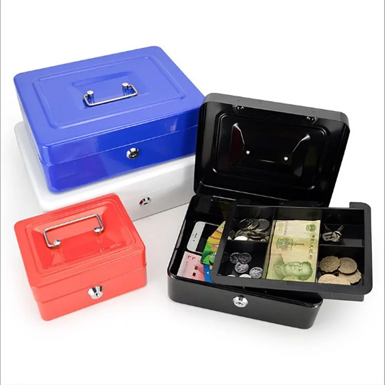 Сейф с отделением для монет-безопасный и безопасный хранения мелких ценностей в ключе надежный металлический ящик наличных денег порошковым покрытием