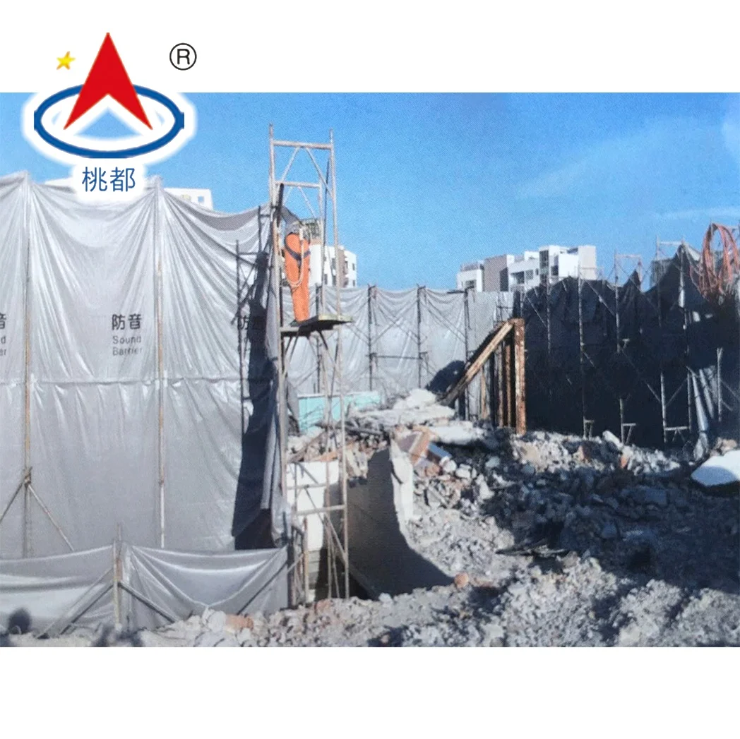 Grey Fireproof PVC Sound Barrier Sheet for Ladder & Scaffolding Safety Noise Barrier in Japan Singapore Market