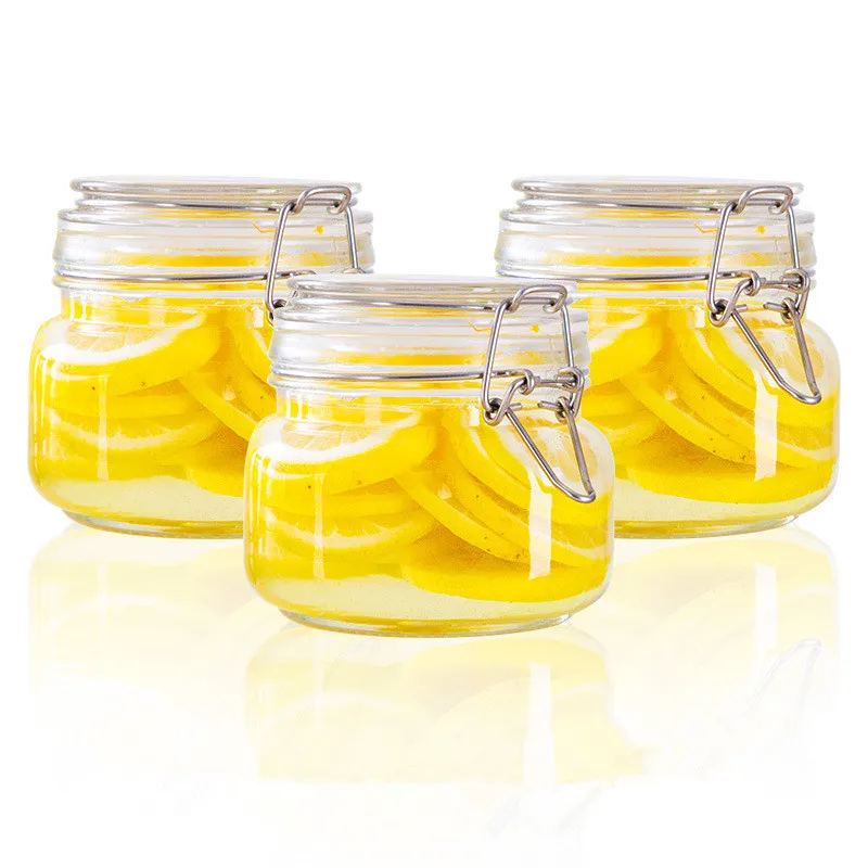 Wholesales Factory Price Glass Jar With Metal Clip Glass Storage Jar