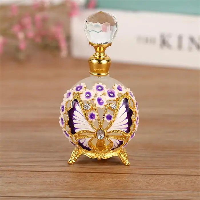 Glass Bottle Purple Butterfly Perfume Bottle Fancy Purple - Main Image