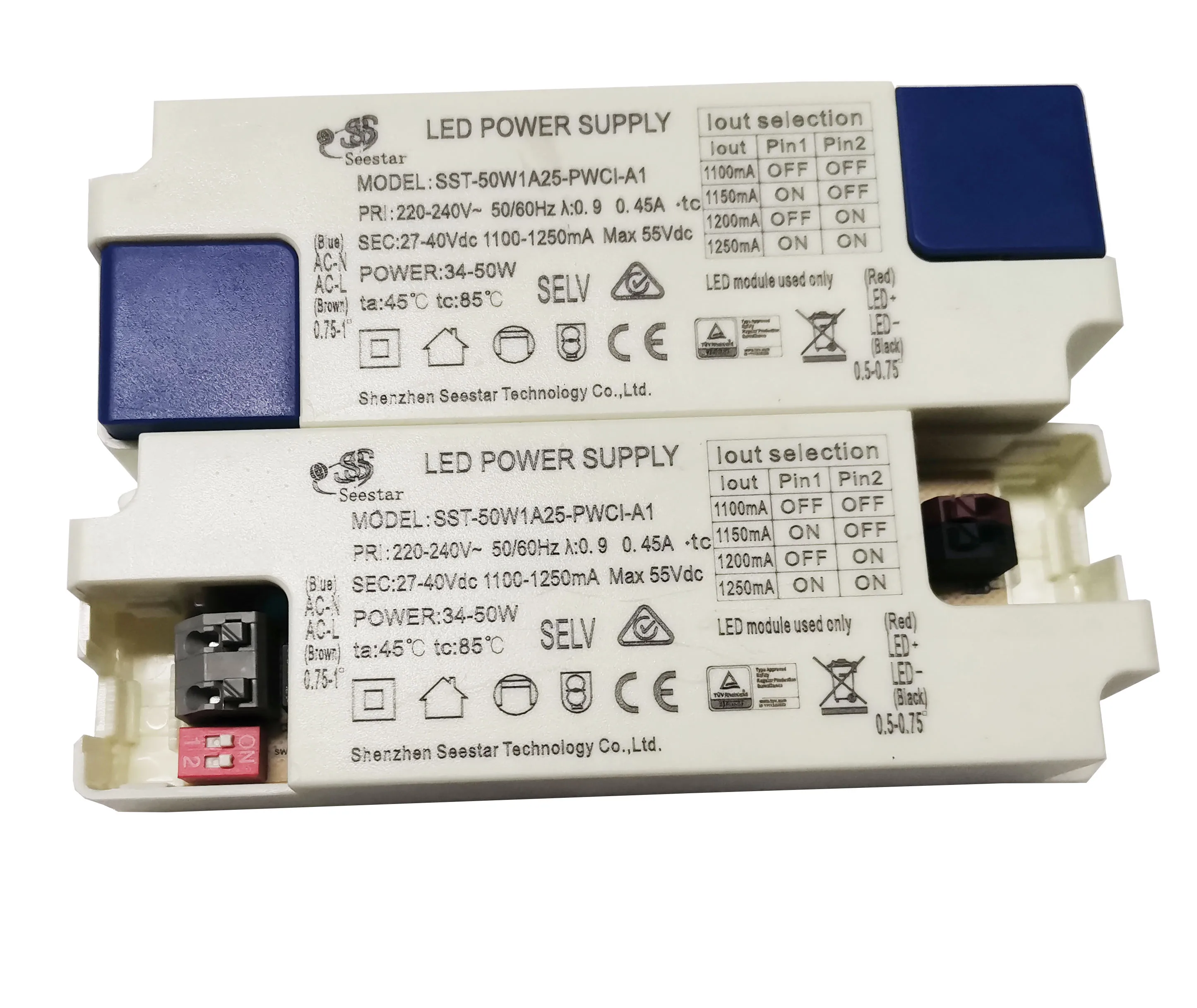 Seestar  24W  300 mA  Isolated PF 0.8 IP65 Flicker free TUV SAA CB certification for wall light down light led driver