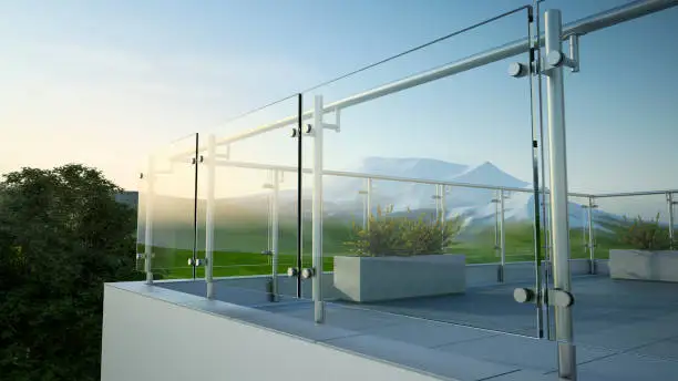 Outdoor Clear Glass Railings with Inox Baluster for Terrace/Balcony manufacture