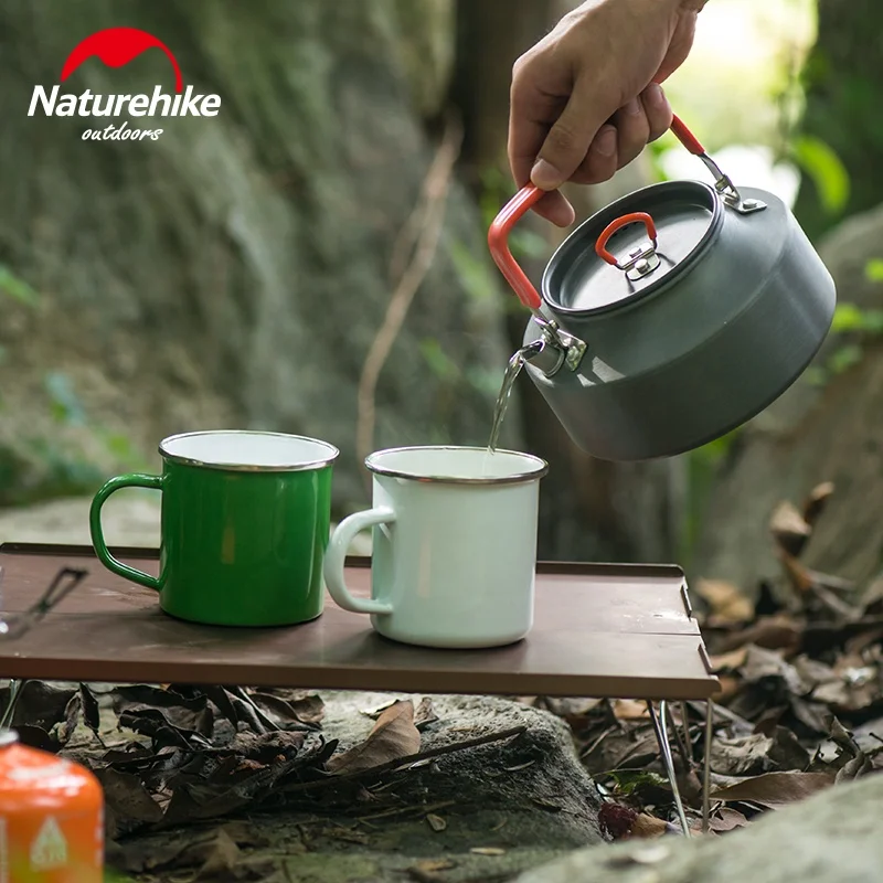 Naturehike 1.45L Alüminyum Su Isıtıcısı Saplı Açık Hava Pişirme Gereçleri Piknik Su Kahve Çaydanlığı