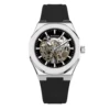 Silver automatic watch with rubber band