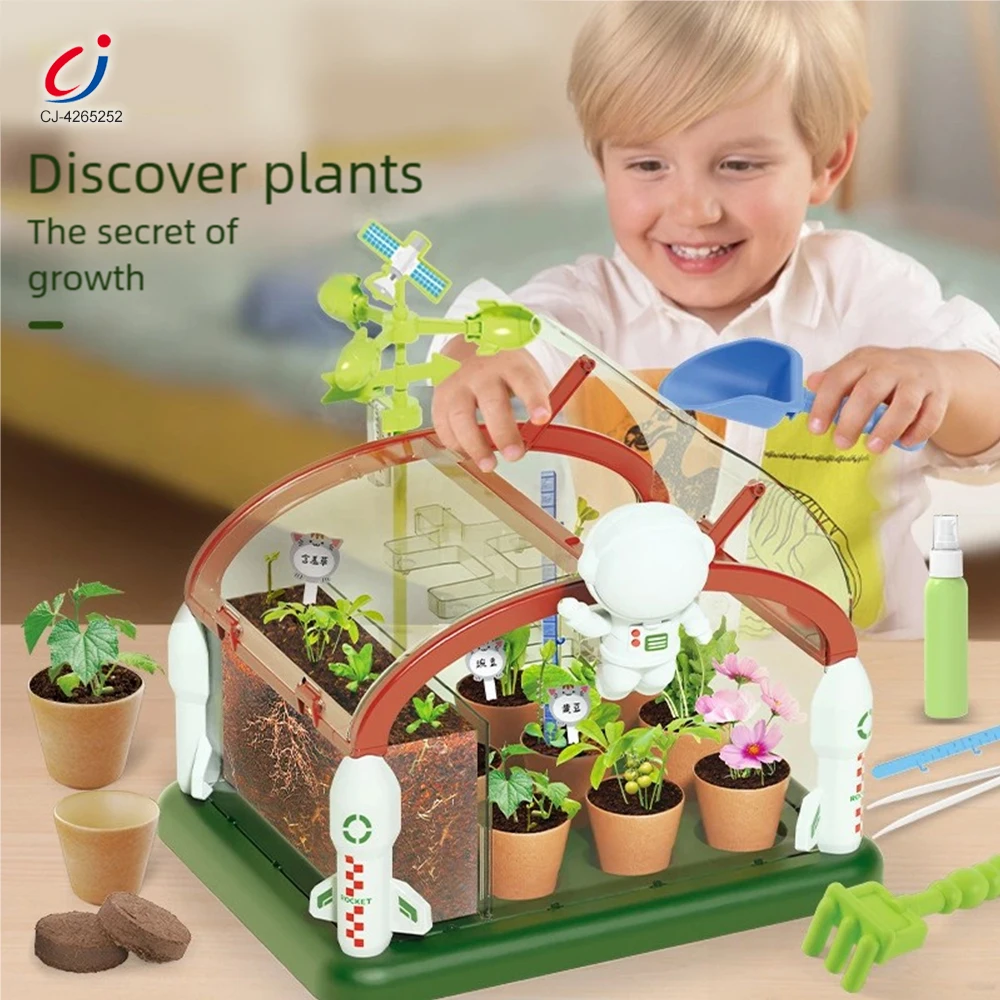 Chengji Kids Planting Kit Play Set Educational Stem Diy Plant Growing Sunshine Room Science Experiment Greenhouse Toys
