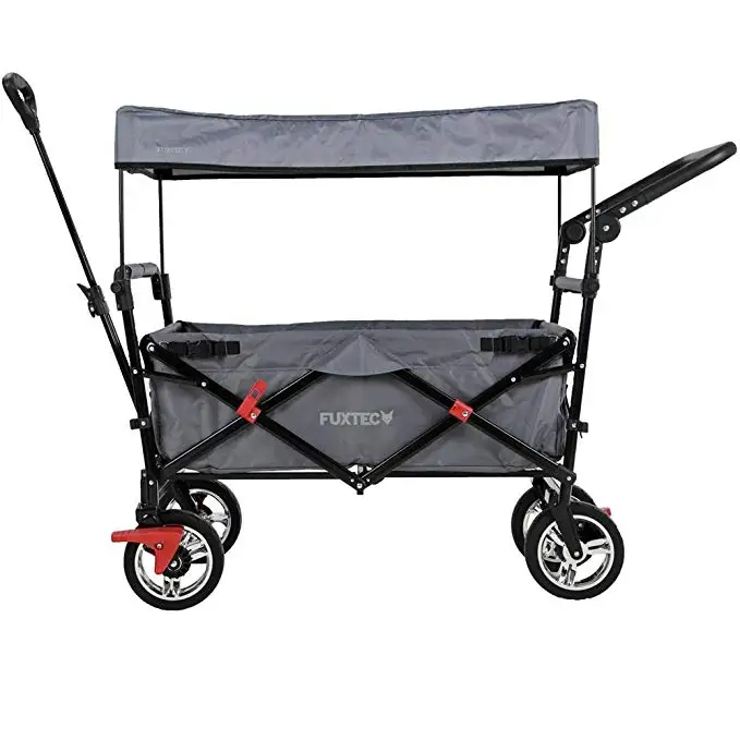 Hand Cart for Travel Transport Camping Outdoor Folding Extendable Handle Foldable  Folding Wagon with Brakes