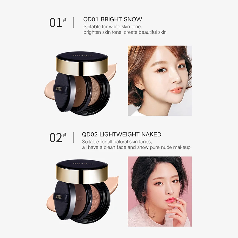 Cushion Compact Natural Waterproof Coverage BB Cream Foundation Private Label Air Cushion Foundation