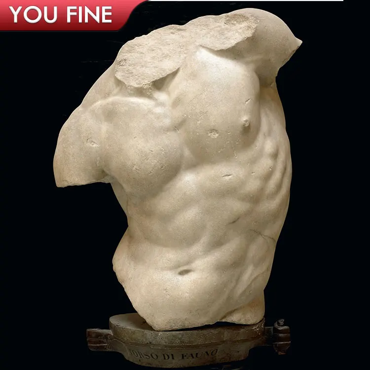 High Quality Hand Carved Antique Marble Torso with Head Statue for Sale