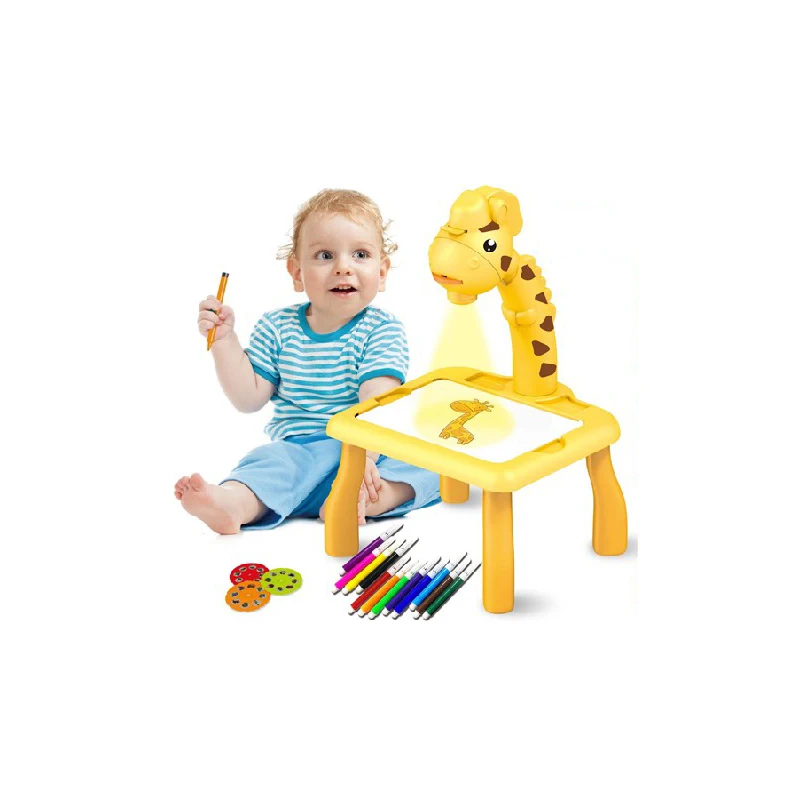 Multifunctional Painting Table Machine 24 Pattern Deer Projection Painting Table (With Music)  Projection Drawing Board for Kids