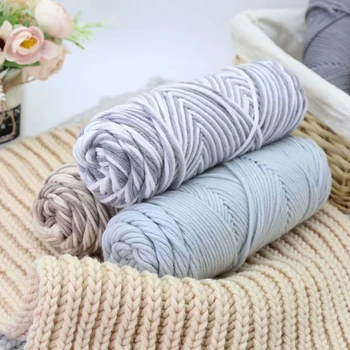 8ply 100g long staple cotton blended tufting pure space dyed crochet fancy hand knitting tufted yarns milk cotton yarn