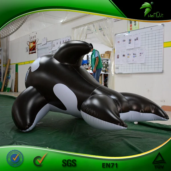 TPU Customized Inflatable Ride-on Black Whale Giant Inflatable Animal Cartoon Character Whale Swimming Pool Toys Parade Balloon