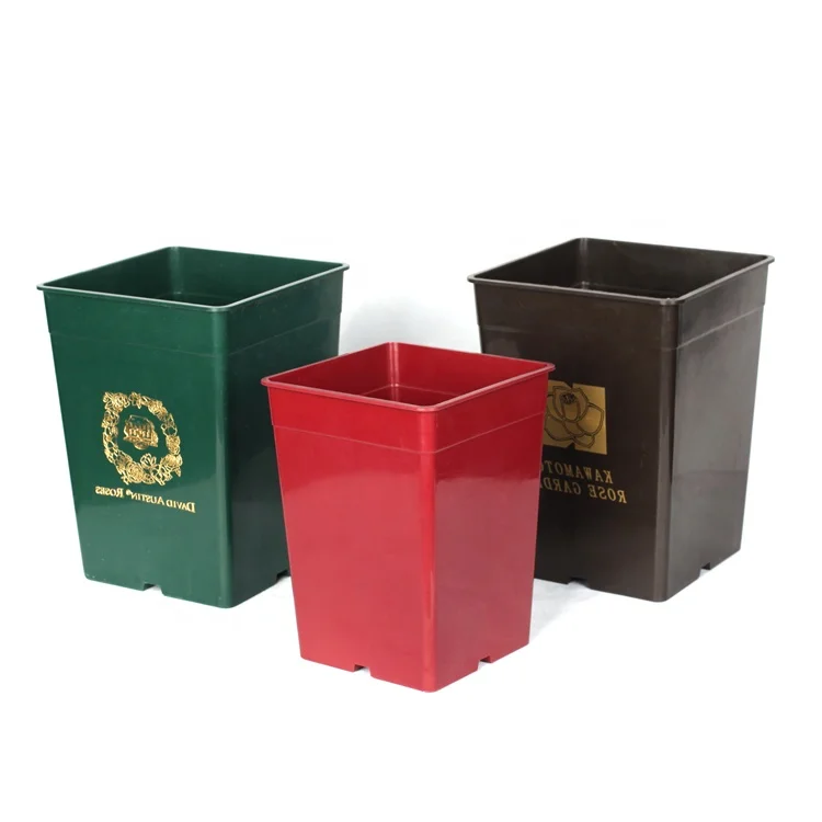 Производитель индивидуальный логотип большой маленький красный PP растительный горшок плантатор квадратный пластиковый для