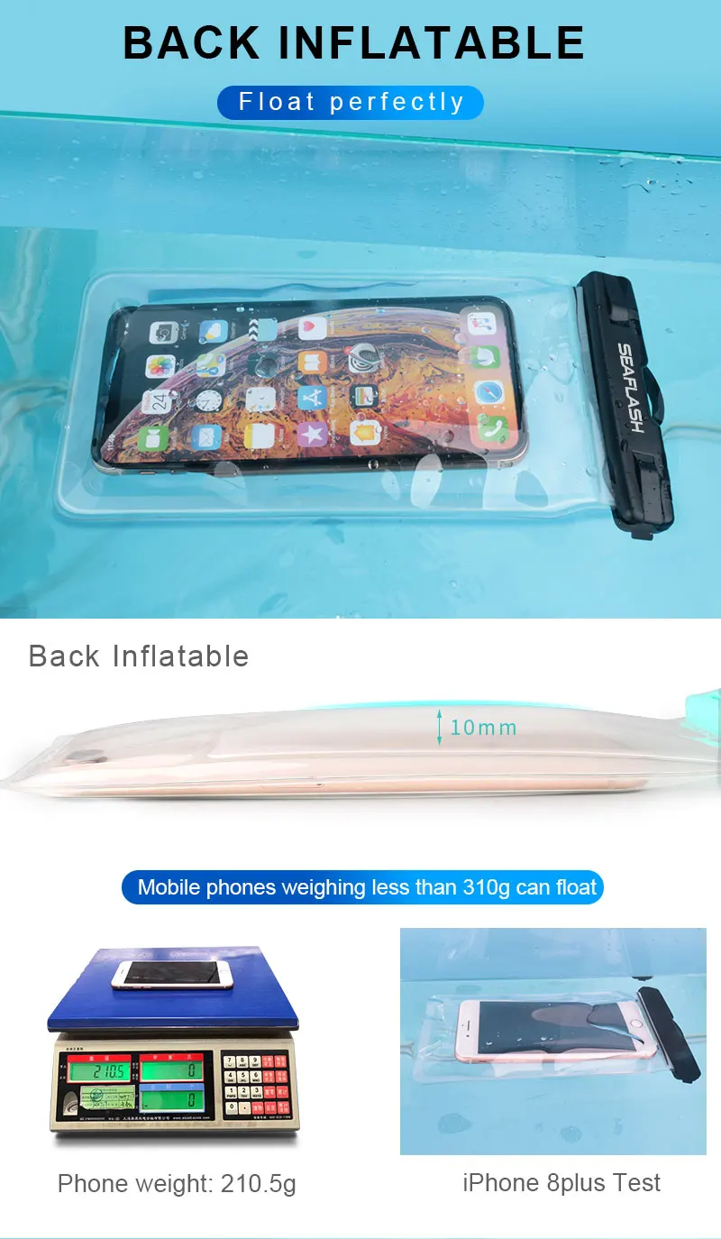 High-end Universal Sand Beach/Swimming Pool IPX8 100% Water Resistant Phone Case