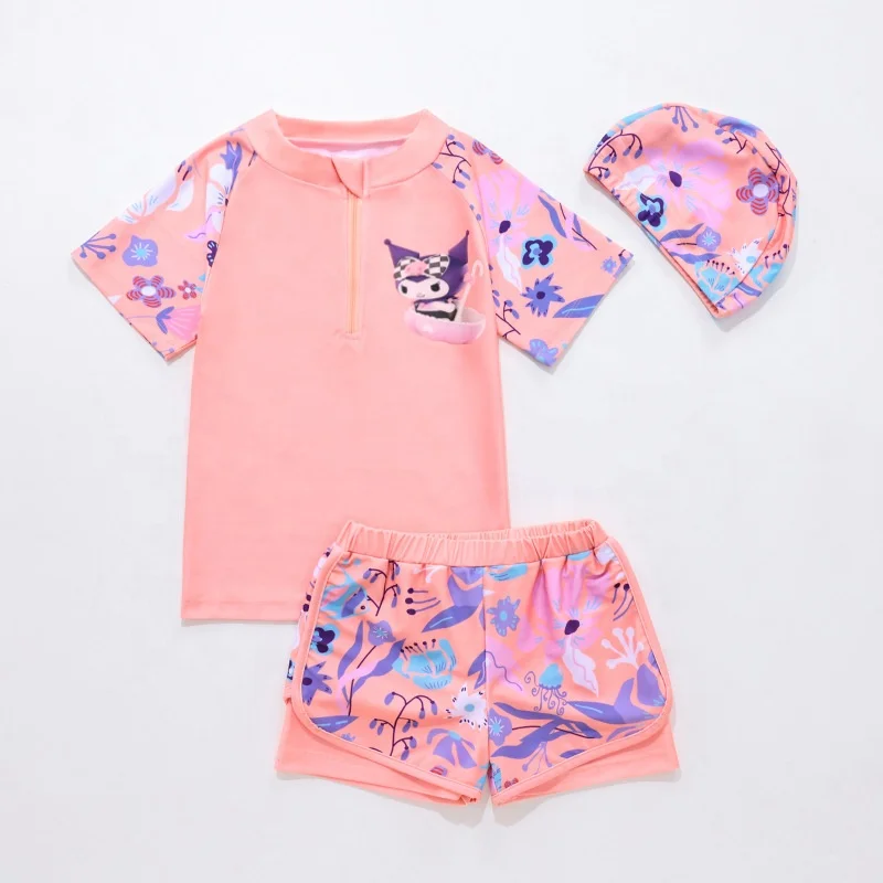 Sanrio Kids Swimsuit Kuromi Anime Kawaii Professional Training Quick ...