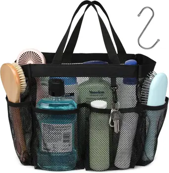 Custom Portable Mesh Shower Caddy Tote Bag for College Dorm Room Toiletry Bathroom