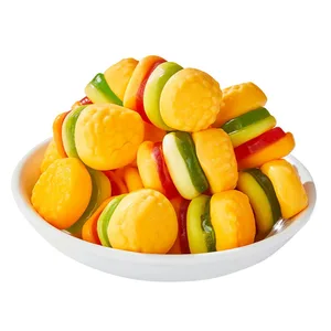 Hamburger-Shaped Rubber Candy Net Popular High-Value Fruity Juice Fudge Kids' Cartoon Bulk Independent Packaging Kosher