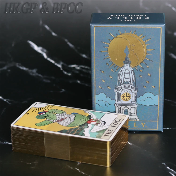 
Высококачественный Печатный Таро оптом матовый лак голографическая бумага пользовательский дизайн золотые края позолоченный Таро карты колода 