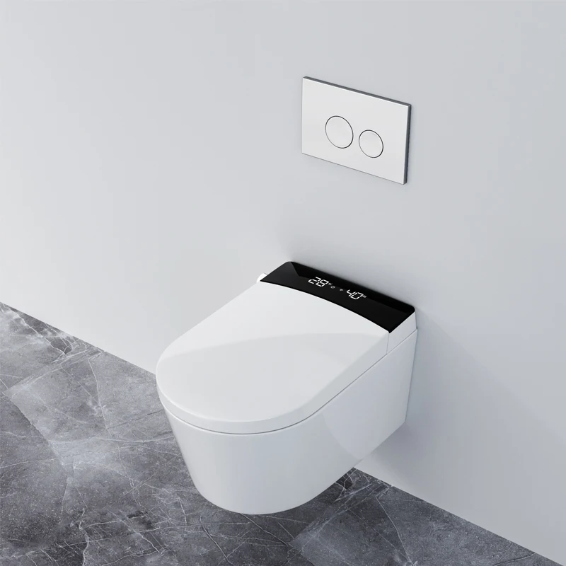 Wc Commodes Intelligente Toilette Bathroom  Tankeless Remote Automatic Flush Bowl Bidet One Piece Smart Mounted Wall Hung Toilet