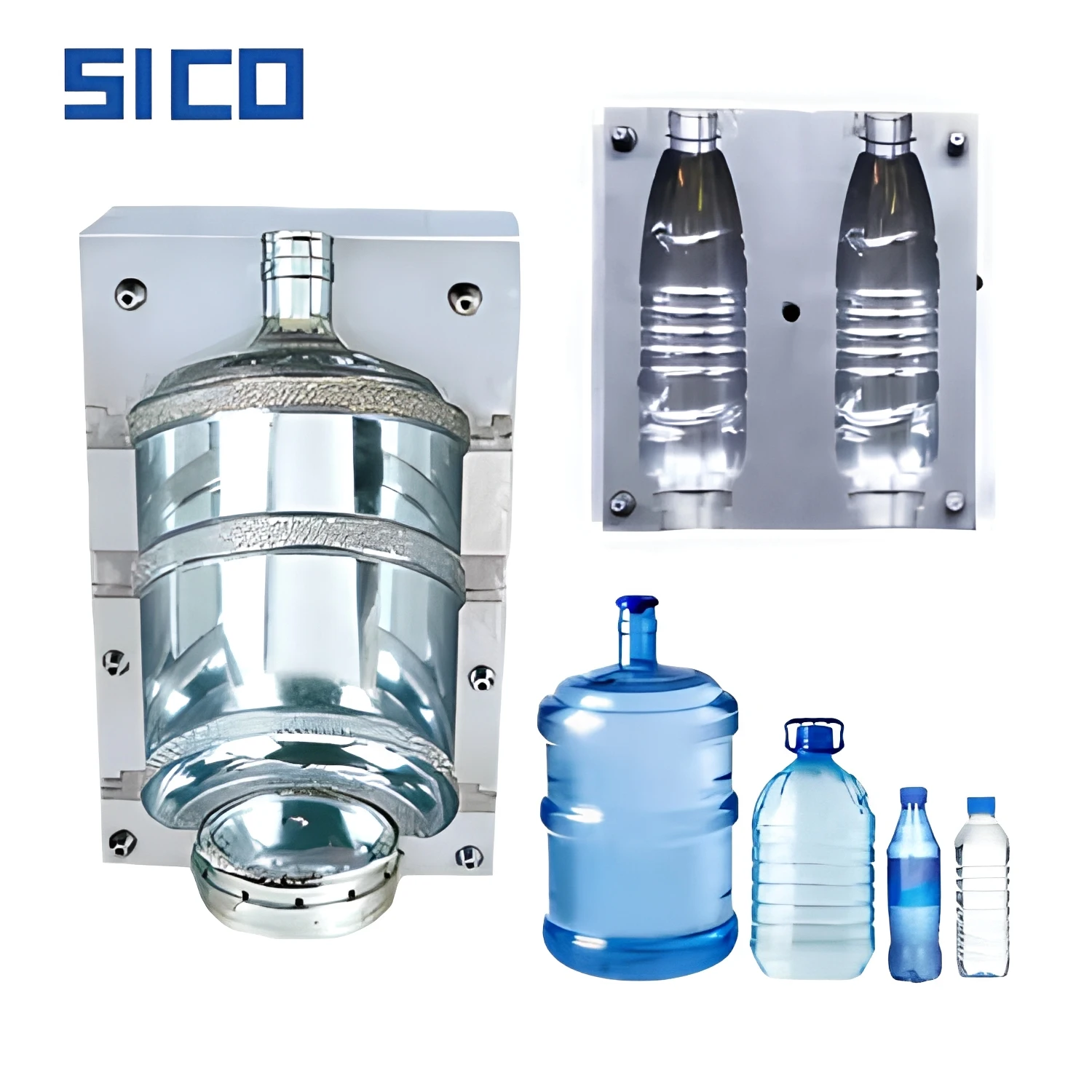 Custom Made PET Plastic Bottle Blowing Mold / Mould , Jar / Can Mold, Water, Cosmetic Oil Detergent 500ml 5L 20L Bottle Mold