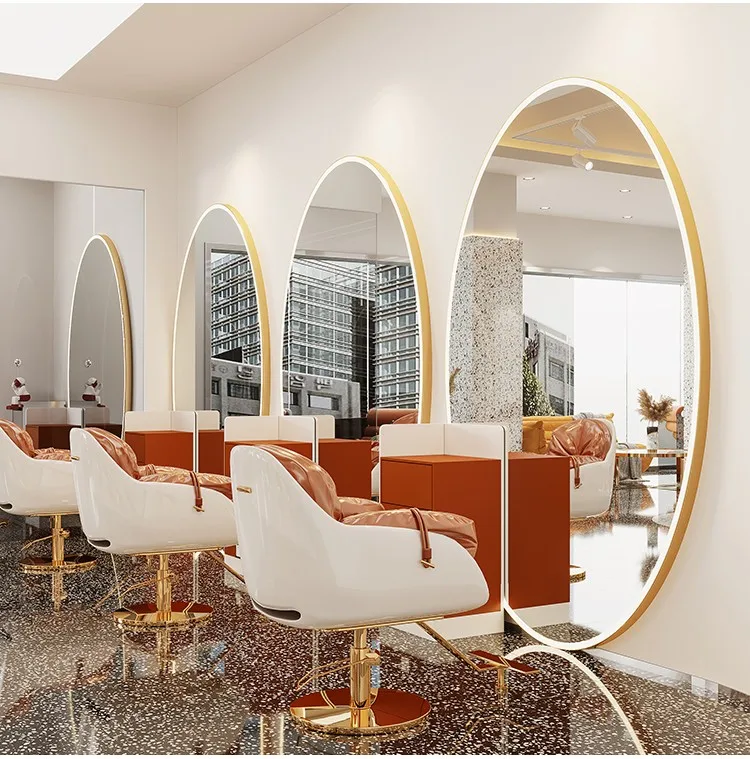 High Quality Large Full Length Gold Styling Barber Salon Furniture Wall