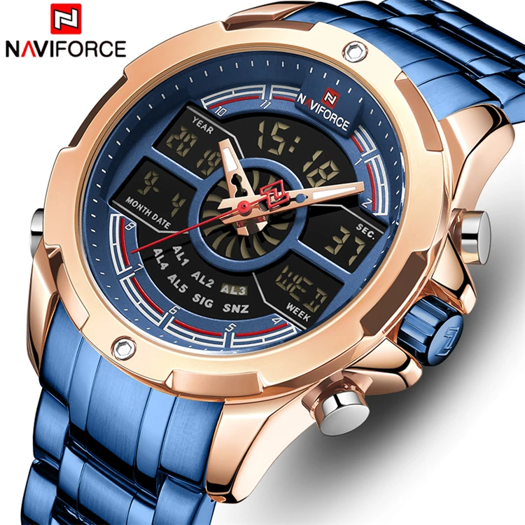 Naviforce 9170 Men s Watches Luxury Brand Men Sports Quartz Watch Men Stainless Steel Led Digital Clock Waterproof Watch Buy Naviforce 9170 Luxury Men s Watch Men Watch Product on Alibaba