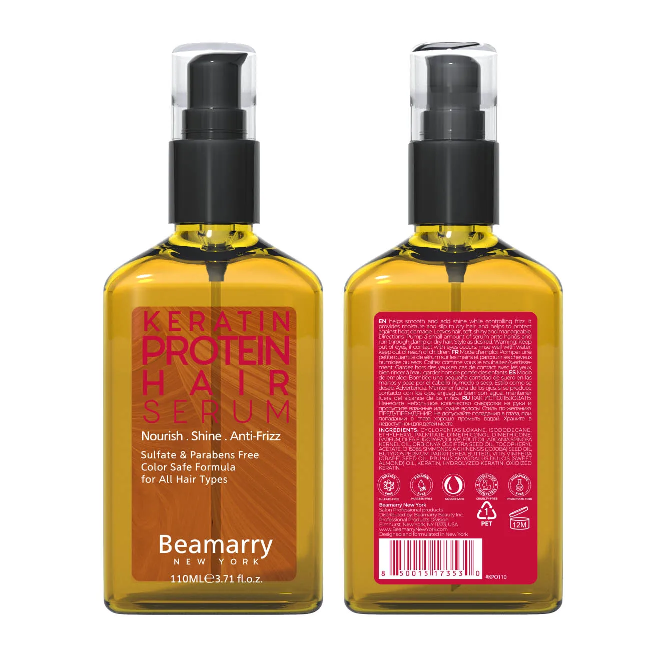 Beamarry parabenos, oro del cabello suero orgánico proteína