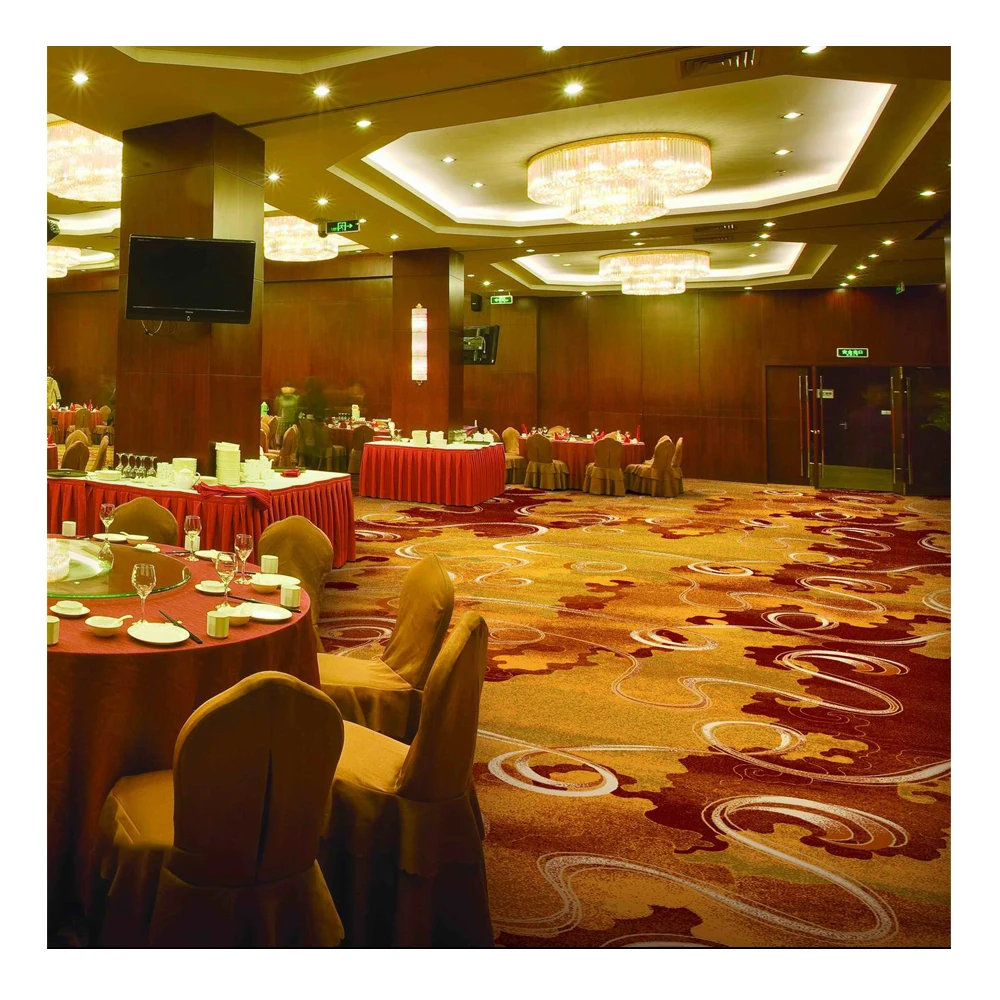 Customized Design Luxury Thick Carpet Tiles for Hotel Restaurant Classic 80%Wool 20%Nylon Axminster Carpet for Casino Ball Room