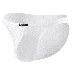 Man Nylon Briefs Sexy Mens Sheer Underwear Transparent Pure Silk Polyamide Men's Tight Funny Lace Briefs for Gay