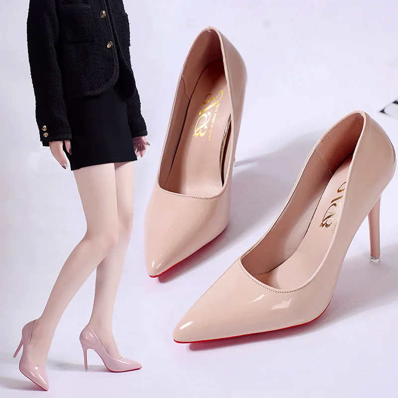 Very Popular Women's Black High Heels Red Bottom Heels Plus Size Office