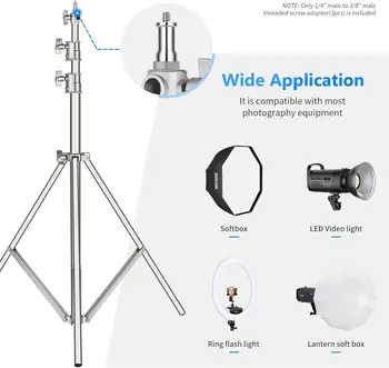Neewer 3 Pieces Standard 1/4 to 3/8 Inch Metal Male Convertor Threaded Screw Adapter Spigot Stud for Studio Light Stand detail image