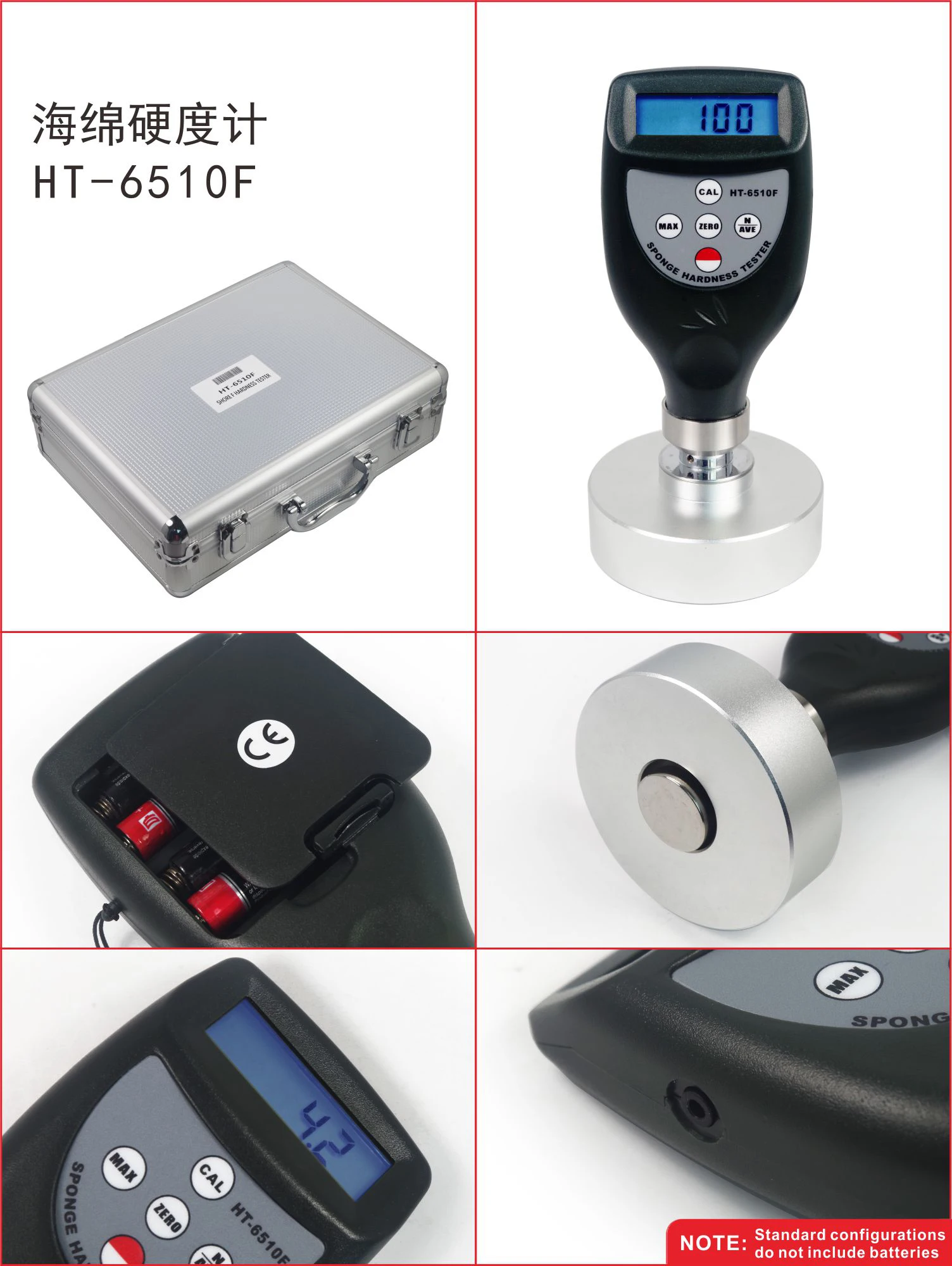 HT6510F Durometer Sponge Foam Detector Digital Shore Hardness Tester