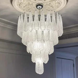 French Luxury Crystal Chandelier American Murano Retro Design for Duplex Staircase for Empty Living E12 AC Compatible