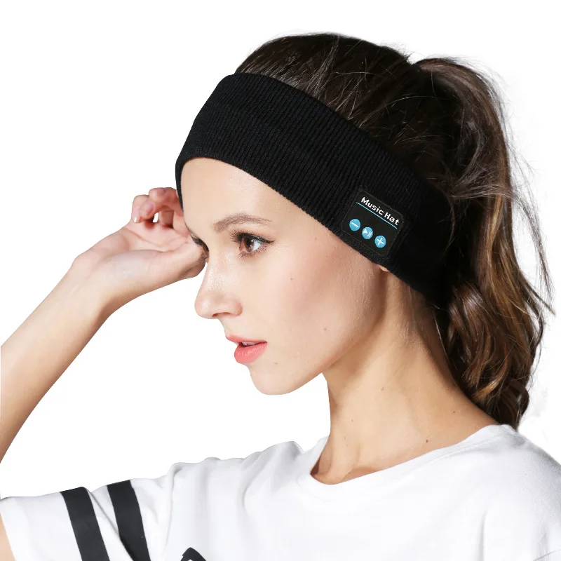 product music sleep bluetooth sport headband for universal model comfortable washable fabric head hat for gym-8